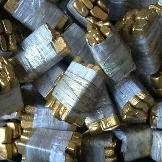 Gold bars in storage